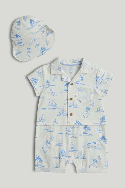 MOTHERCARE Summer Tides Romper and Hat Outfit
