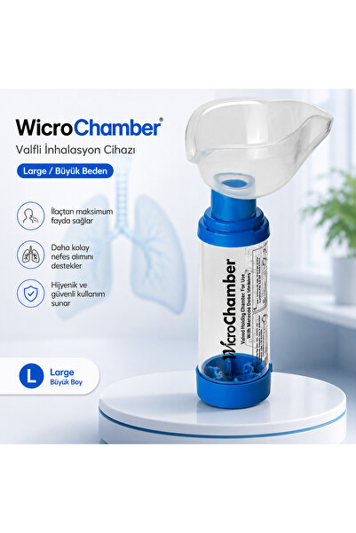 wicromed Wicrochamber Mavi / Large 5 Yaş Üstü Valfli İnhalasyon ve Solunum Ci...