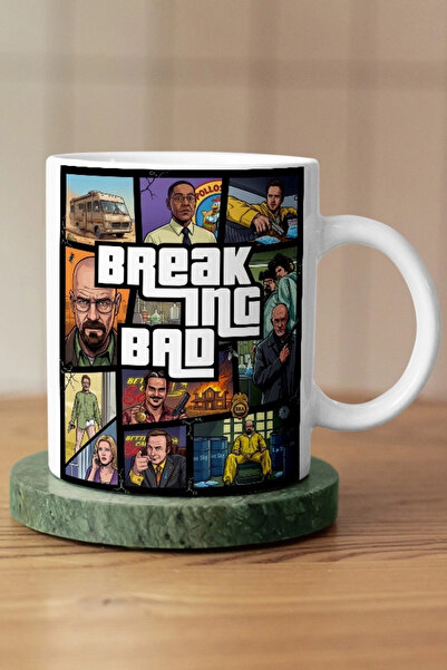 Mithor Shop Breaking Bad GTA Style Fan Art Baskılı Kupa