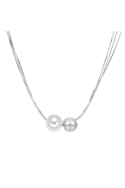 Lulu & Jane Perlenhalskette Kette mit Anhänger Glasperle weiß