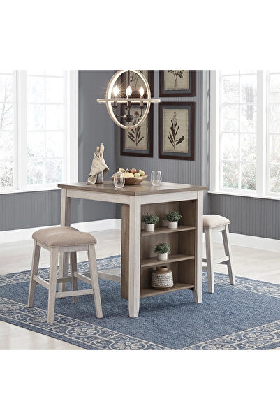 Midas Furniture Canvas High Counter Table Set White