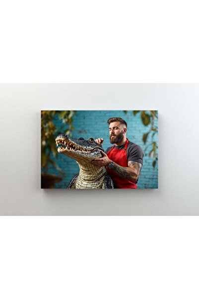 Efect Canvas Tablou Canvas - Aligator la salon