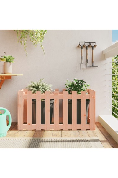 vidaxl Pat inaltat gradina cu design gard 100x50x50 cm lemn douglas