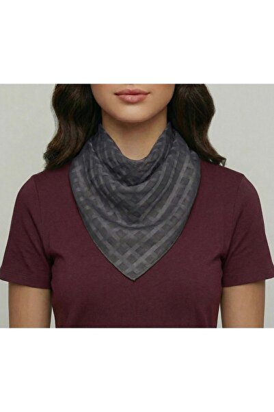 JZ MODA Women's Square Scarf - Fine Textured Modern Plaid 50*50