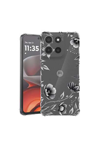 bestcase Husă Antișoc pentru Motorola Moto G86 Power, Negru Floral, 3119591 A...