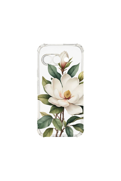 bestcase Противоударен калъф за Google Pixel 9a, Флорален - Бяла магнолия, 19...