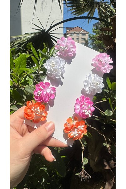 Toka Perisi Çiçek Rüyası 4 Farklı Renkte 8 Adet Çocuk Toka Seti- 3cm Metal Klips