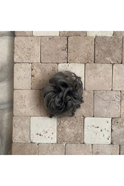 Zeysum Koyu Gri Topuz Saçlı Toka Dağınık Saç Topuzu Lastikli Topuz Tokası