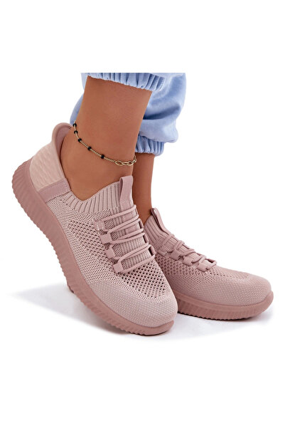 BOTO Pantofi sport de damă slip-on din material textil, roz-măsliniu, 41