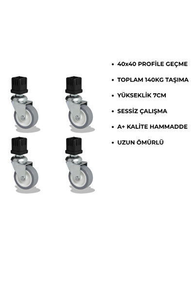 UYGUR TEKER A.Ş PROFİLE GEÇME SAĞLAM MOBİLYA TEKERİ 40x40/30x30 PROFİLE GEÇME...