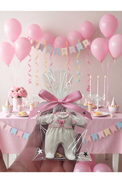 Deniz Party Store Pembe Bebek Tulumu Şeklinde Polyester Bebek Şekeri Obje 10 ...