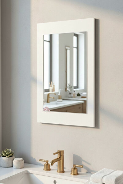 Moemi Lavabo Aynası Banyo Aynası Duvar Aynası Beyaz Ayna Salon Aynası Dekor Ayna