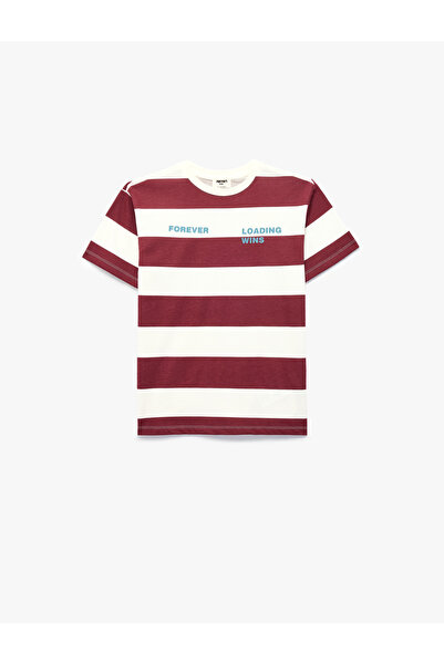 Koton Tricou cu mânecă scurtă, cu imprimeu, cu gât tip crewneck, din bumbac, ...