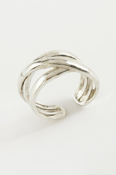 ZERO LAND Ilkeshop Twisted Metal (02623) Ring-Silver Color