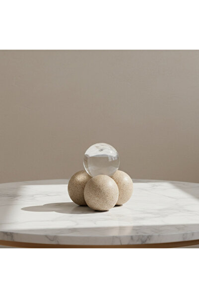 Home Box Wren Ema Umber Decorative 3-Balls with Glass Ball Accent - 12.5x11.8...