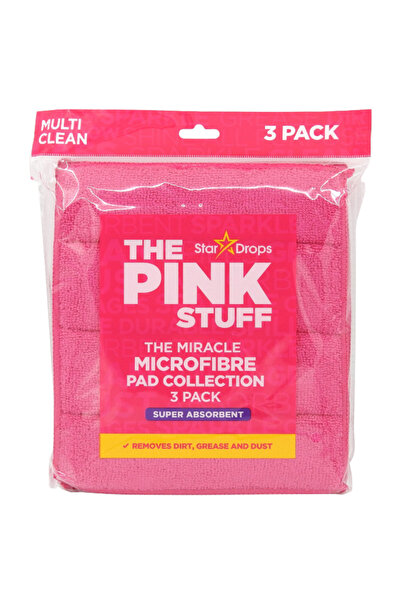 THE PINK STUFF Lavete de curățare din microfibră super absorbante, pachet de 3
