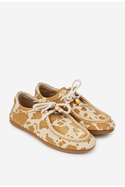 Dasha Women's beige Leather shoes with Printed