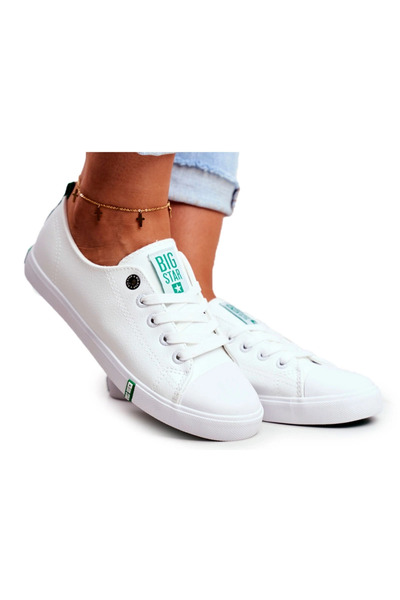 Big Star Shoes Adidași de damă din piele Big Star GG274006 Alb-Verde 37