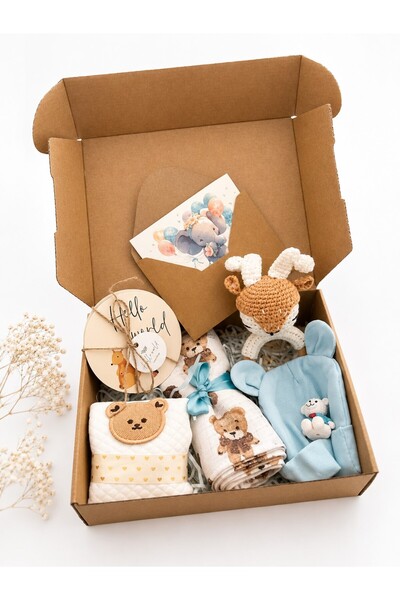 OEM Set Cadou Bebelus Nou-Născut, 8 componente, Cadou botez, baby shower, mat...