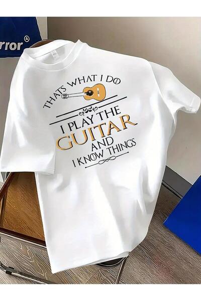 bolivia's Men's Fun Guitar Print T-Shirt - This Is What I Do, I Play Guitar, ...