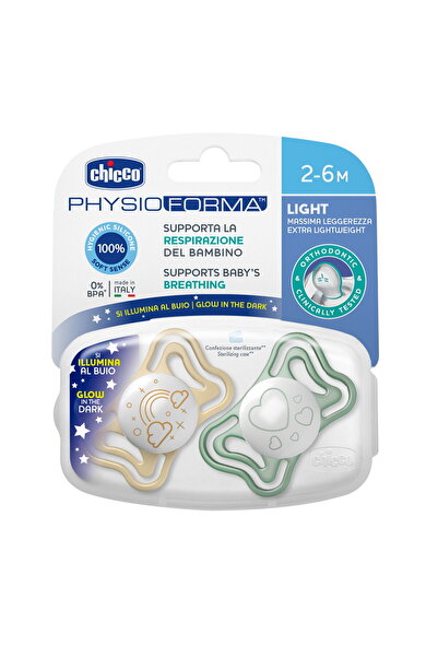 Chicco Suzeta PhysioForma Light Glow, 2bucati, unisex, 2-6luni