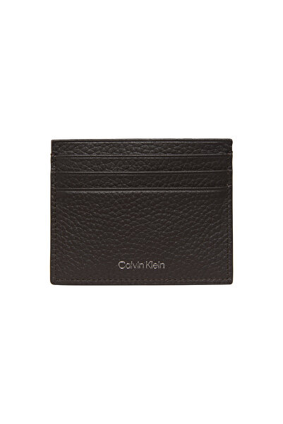 Calvin Klein Pánský držák na karty s texturou a potiskem - hnědý