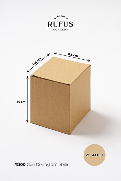 rufus concept 11,5x11,5x14cm Kilitli Kraft Kutu 25 Adet