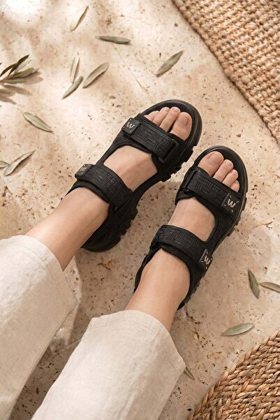 Guja Staci̇e Imported Special Series Wedge Heel Women's Sandals Black