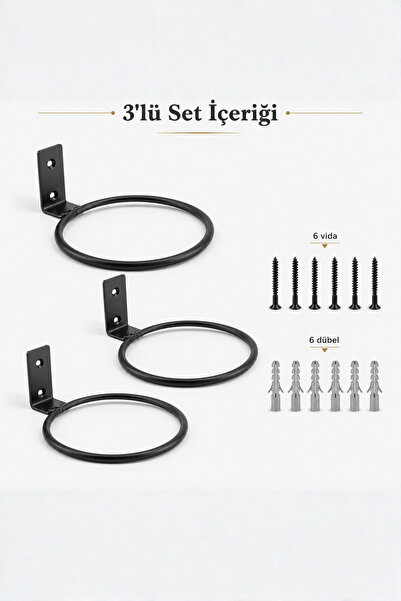 mba decor metal bending art 3’lü Metal Saksı Tutucu Duvara Monte Balkon Saksı...
