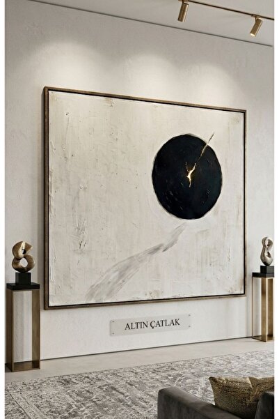 Kintsugi Altın Çatlak Temalı Soyut Dekoratif Tasarım Tablo