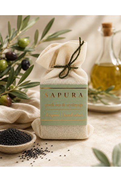 SAPURA Handmade Castile Soap with Black Seed Oil and Olive Oil – Herbal Care Soap with Natural Ingredients