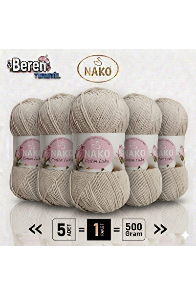NAKO Cotton Lüx - 97666 Lace - 5-Pack - 100Gr/330M - Cotton Cardigan Vest Ami...