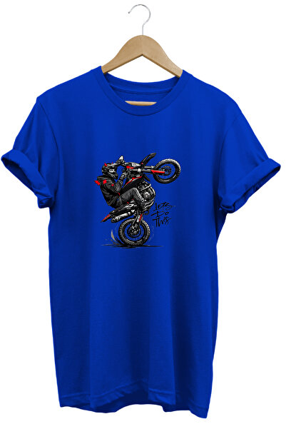 WİDİ Tricou unisex cu imprimeu pentru motociclete, cu o singură roată, suprad...