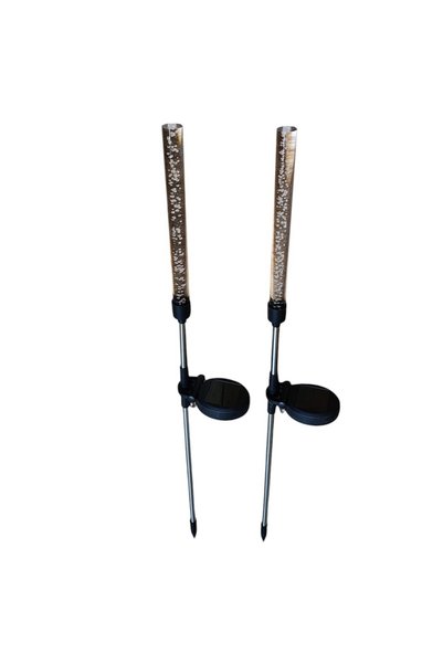MAD ECO LEDURI Set de 2 lumini tubulare solare LED cu bule, lumină alb rece, înălțime 73cm