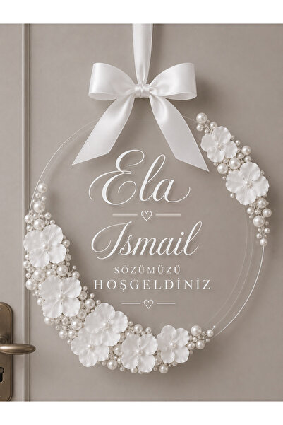 TR Özel tasarım Pleksi kapı süsü söz nişan için de hazırlanır