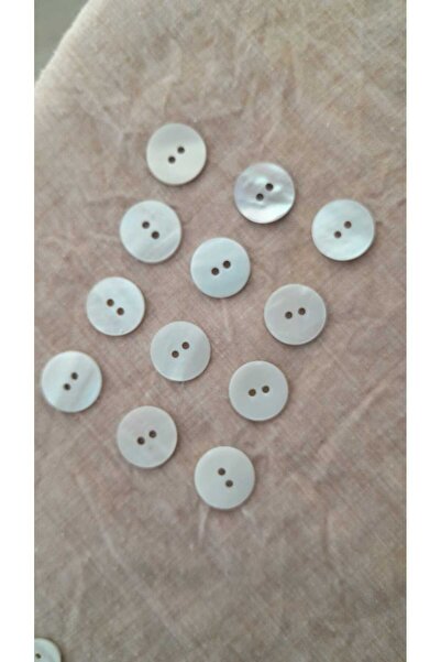 ILERI EUROPE Natural Genuine Pearl Mussel Shell Button 15 mm 12Pcs