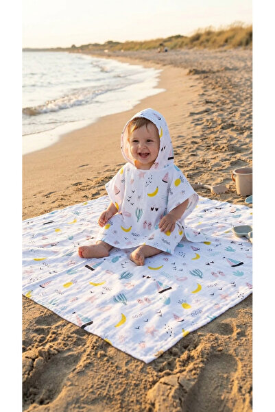 BABYNENA Muslin Poncho 0-2 Years +120 X 120cm Muslin Beach Cover-Up Set of 2