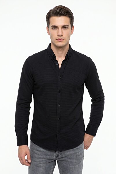 FOTERMAN Cămașă sport pentru bărbați, slim fit, cu mânecă lungă BGL-ST05441