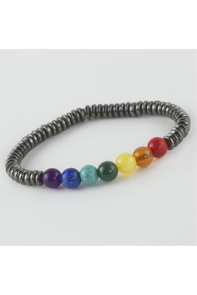 ZERO LAND Ilkeshop 7-Piece Natural Stone (04956) Chakra Bracelet-Mi