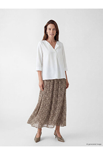 LC Waikiki Patterned Flared Skirt with Elastic Waist