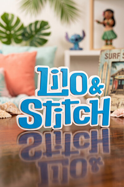 loftico Lilo & Stitch Logo Dekoratif Masa & Raf Süsü – 20 cm