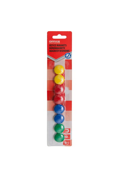 OFFICE products Magneti forma rotunda, diametru 20mm, 8 buc/blister, - culori...