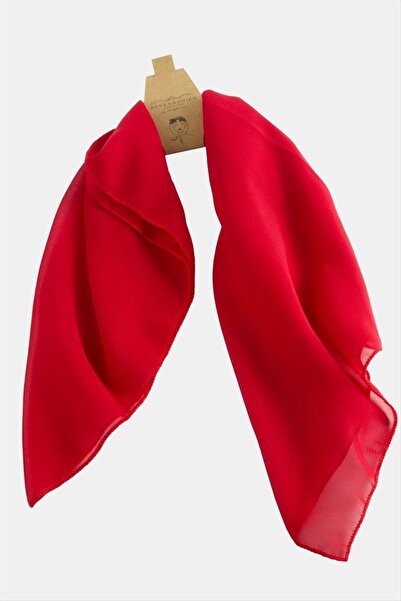 ZERO LAND Ilkeshop Red Black Chiffon Scarf (91407) 50 Cm-Red