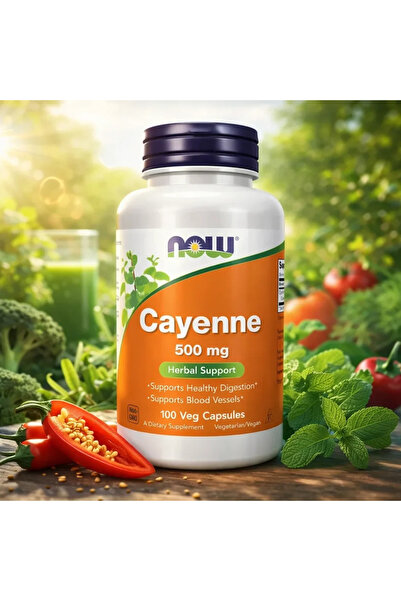 Now Foods Cayenne 500mg 100 capsule vegetale,
