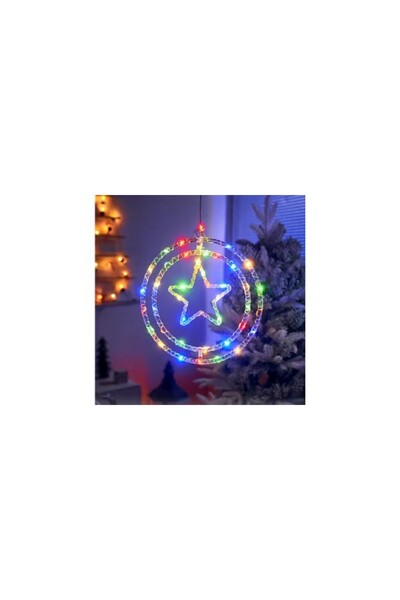 Aca Ornament luminos 40 x 40 cm, stea, multicolor