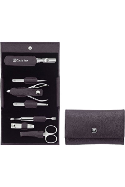 ZWILLING CLASSIC INOX Neat's leather case, purple, 7pc