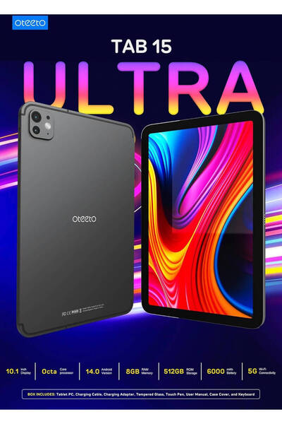OTEETO TAB 15 ULTRA – 10.1-Inch HD IPS Display | 8GB RAM + 512GB ROM | Androi...