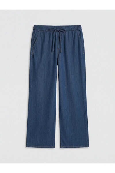 LC Waikiki Nevavm Wideleg Women's Jean Trousers with Elastic Waist and Differ...
