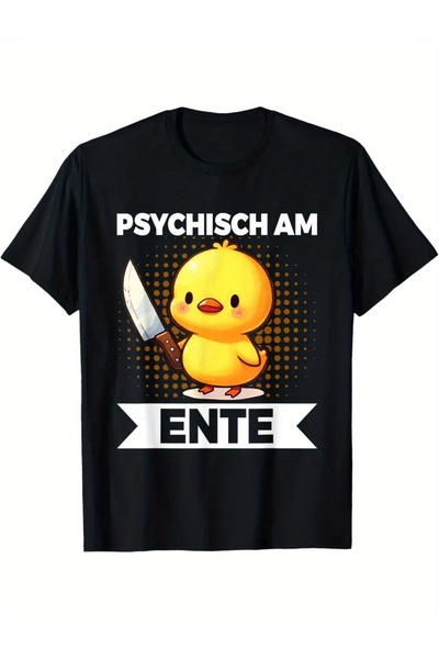 Sovae تي شيرت مرح بعبارة "Psychisch Am Ente" الألمانية عن البط