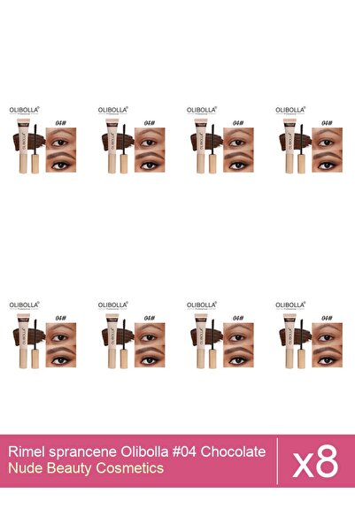 Makeup Set 8x Rimel sprancene Olibolla #04 Chocolate